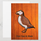 Carte Puffin atlantique sculpté (Devant / Derrière)