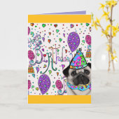 CARTE PUG (Fleur jaune)
