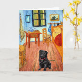 Carte Pug 17 (noir) - La Chambre (Fleur jaune)