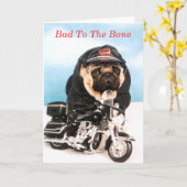 Carte Pug Biker (Fleur jaune)