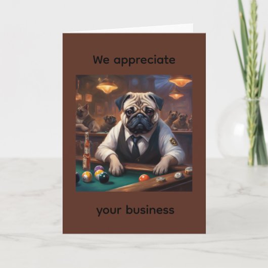 Carte Pug détective à la table de billard appréciation c (Devant)