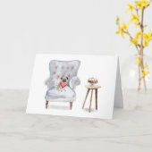 Carte Pug Dog Birthday Greeting Card Cute (Fleur jaune)