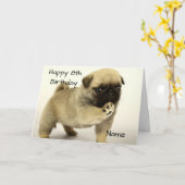 Carte Pug puppy (Fleur jaune)