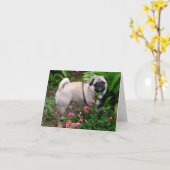 Carte Pug Puppy Dog Blank Greeting Note (Fleur jaune)