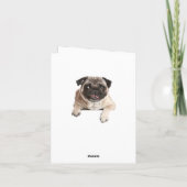 Carte Pug Puppy Dog Blank Greeting Note (Dos)