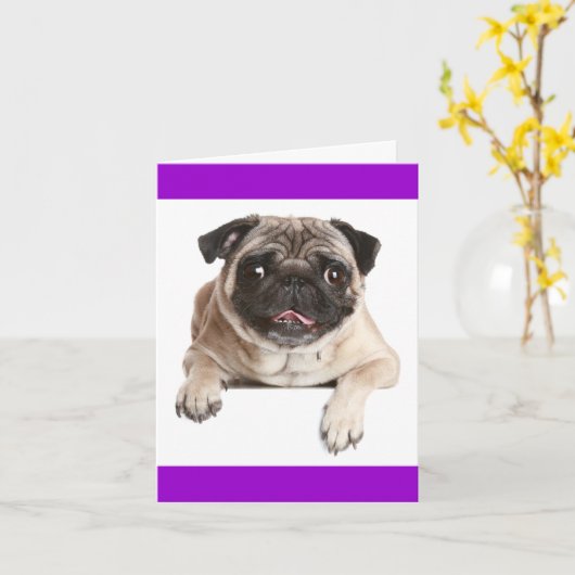 Carte Pug Puppy Dog Blank Greeting Note (Fleur jaune)