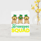 Carte Pug Squad Funny Lucky St Patricks Day 2020 Team Gr (Fleur jaune)