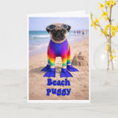 Carte Puggy de plage (Fleur jaune)