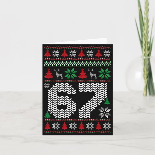 Carte Pugilant pull de Noël 67 Six Sept 6 7 Mème Drôle (Devant)