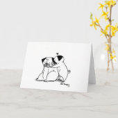 Carte Pugs d'amour (Fleur jaune)