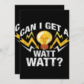 Carte Puis-je avoir un Watt Watt ? - Funny Electricien (Devant / Derrière)