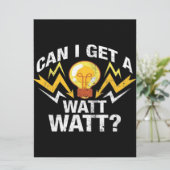 Carte Puis-je avoir un Watt Watt ? - Funny Electricien (Debout devant)