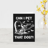 Carte Puis-Je Transmettre Ce Chien Halloween Squelette (Fleur jaune)