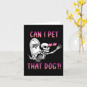 Carte Puis-Je Transmettre Ce Chien Skeleton Halloween (Fleur jaune)