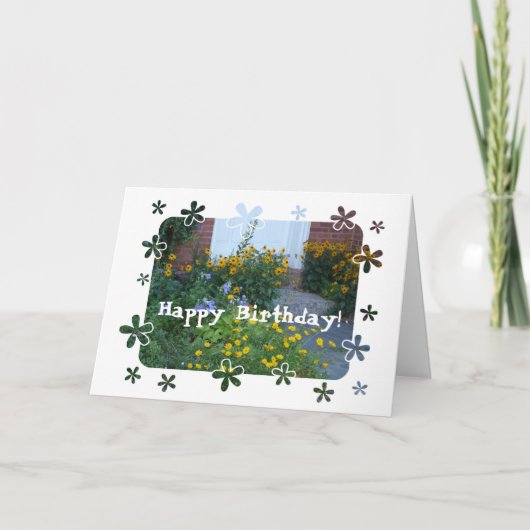Carte Puissance des fleurs ! Anniversaire+Jardin (Devant)