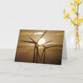 Carte Puissance éolienne et coucher de soleil (Fleur jaune)