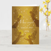 Carte Puissent les Anges vous surveiller pour Noël (Fleur jaune)