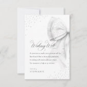 Carte Puits de Vœux Perles à Ruban Blanc Mariage Shower (Devant)