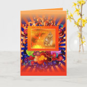 Carte puja de diwali (Fleur jaune)