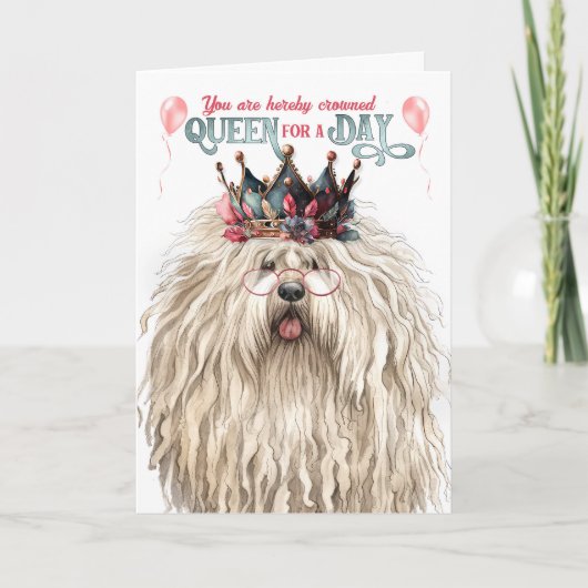 Carte Puli Dog Queen pour jour drôle anniversaire (Devant)