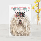 Carte Puli Dog Queen pour jour drôle anniversaire (Fleur jaune)
