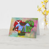 Carte Pull de Noël à l'intérieur vierge par Julia Morril (Fleur jaune)