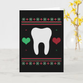 Carte Pull de Noël moche de dentiste Xmas (Fleur jaune)