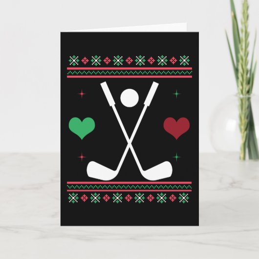 Carte Pull Golf Noël dégueu Golfeurs Xmas (Devant)
