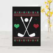 Carte Pull Golf Noël dégueu Golfeurs Xmas (Fleur jaune)