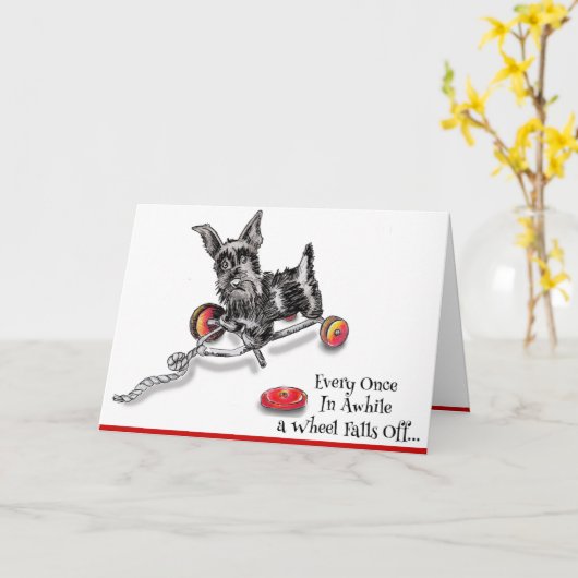 Carte Pull Toy Scottish Terrier Get Well Card (Fleur jaune)