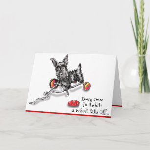 Carte Pull Toy Scottish Terrier Get Well Card