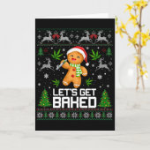 Carte Pull Ugly Noel Herbe Noël Xmas (Fleur jaune)