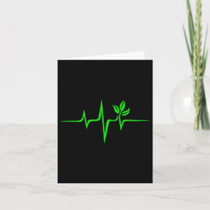Carte Pulse Green Heartbeat Vegan Plante Tree Environmen