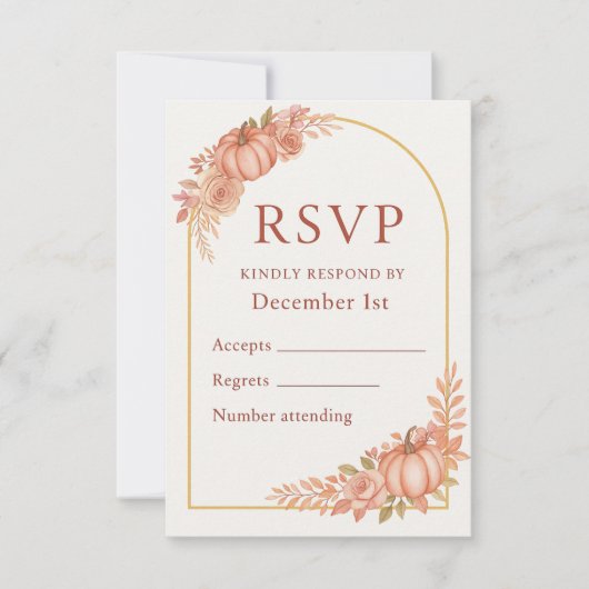 Carte Pumpkin Floral Fall Baby Shower RSVP Card (Devant)