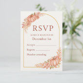 Carte Pumpkin Floral Fall Baby Shower RSVP Card (Debout devant)
