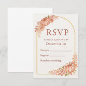 Carte Pumpkin Floral Fall Baby Shower RSVP Card (Devant / Derrière)