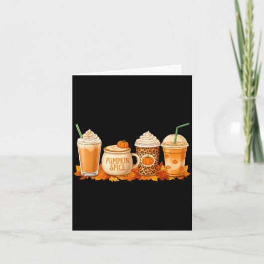 Carte Pumpkin Latte Sce Coffee Fall Drink Halloween Autu (Devant)