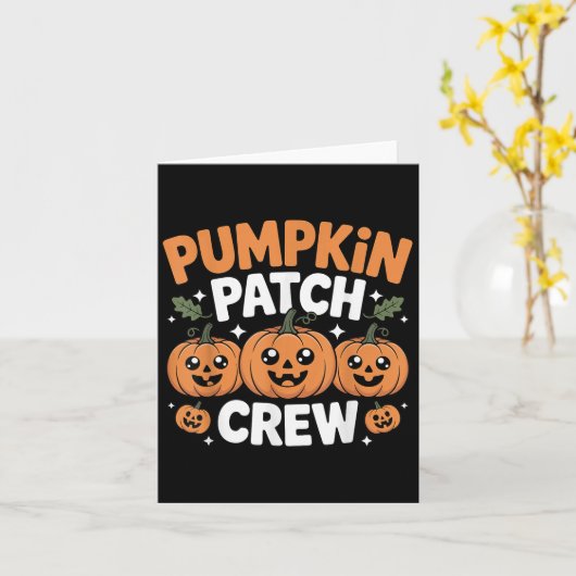 Carte Pumpkin Patch Crew Matching Family Fall Autumn (Fleur jaune)