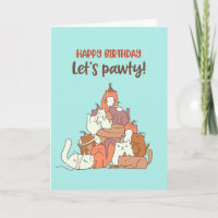 Pun Amoureux des chats mignon Pawty Funny Annivers