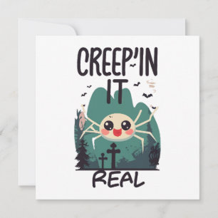 Carte Pun d'araignée de Halloween Kawaii