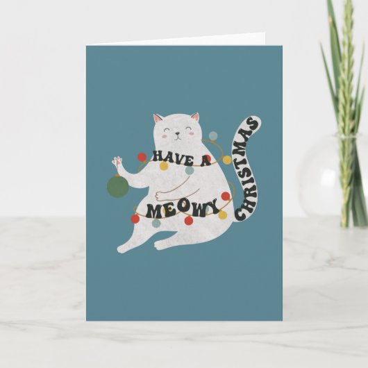 Carte Pun de chat : Avoir un Noël Meowy (Devant)