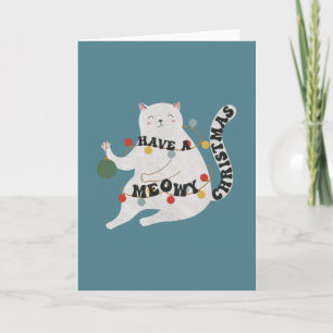 Carte Pun de chat : Avoir un Noël Meowy