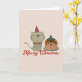 Carte Pun de chat de Noël : Meowy Noël (Fleur jaune)