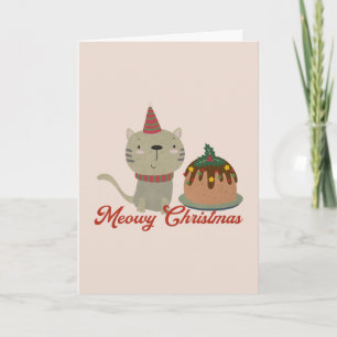 Carte Pun de Noël pour chat : Joyeux Noël miaou