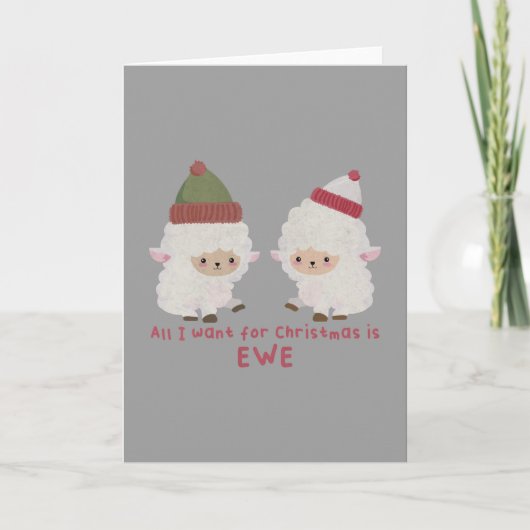 Carte Pun de Noël : Tout ce que je veux pour Noël c'est  (Devant)