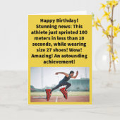 Carte Pun drôle Pas de petits pieds Joyeux anniversaire (Fleur jaune)