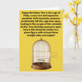 Carte Pun drôle Polly est parti Joyeux anniversaire (Fleur jaune)