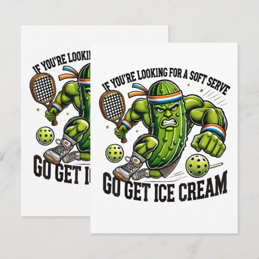 Carte Pun drôle pour amateur de Pickleball avec un pickl (Devant / Derrière)