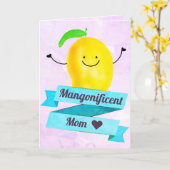Carte Pun Mango Positif - Mangonificent Mom (Fleur jaune)