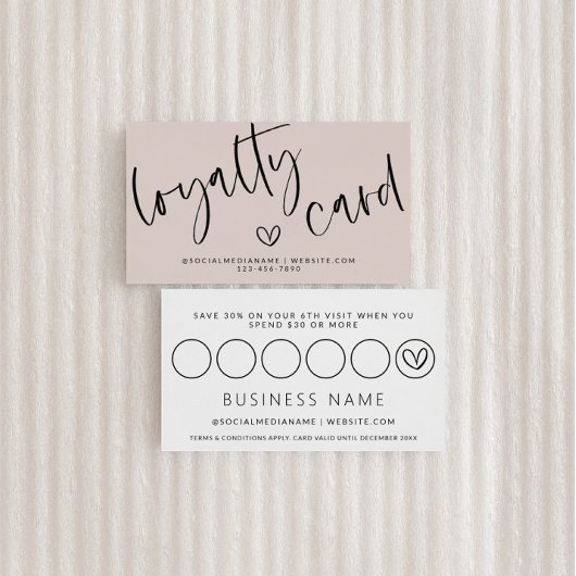 Carte Punch Boho Pink Loyalty Moderne